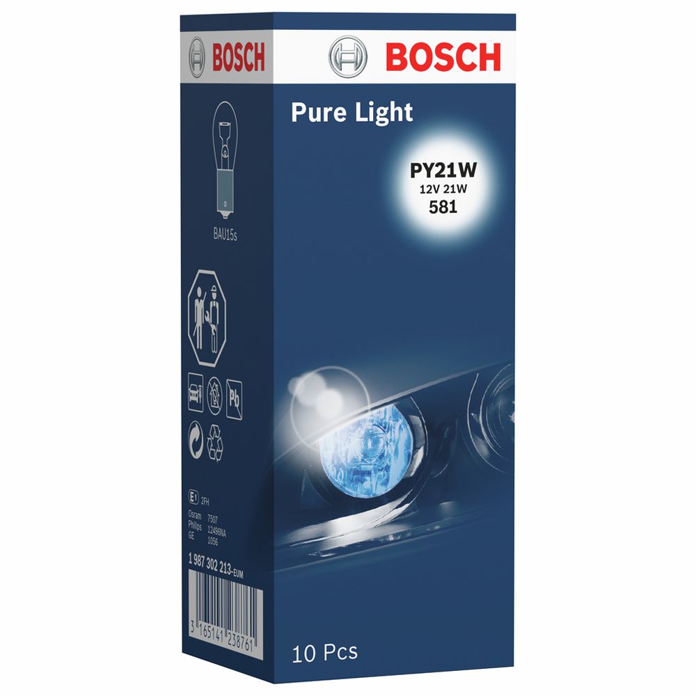 Bosch BAU15s-polttimo 12V 21W PY21W Ambra 150° 10 kpl