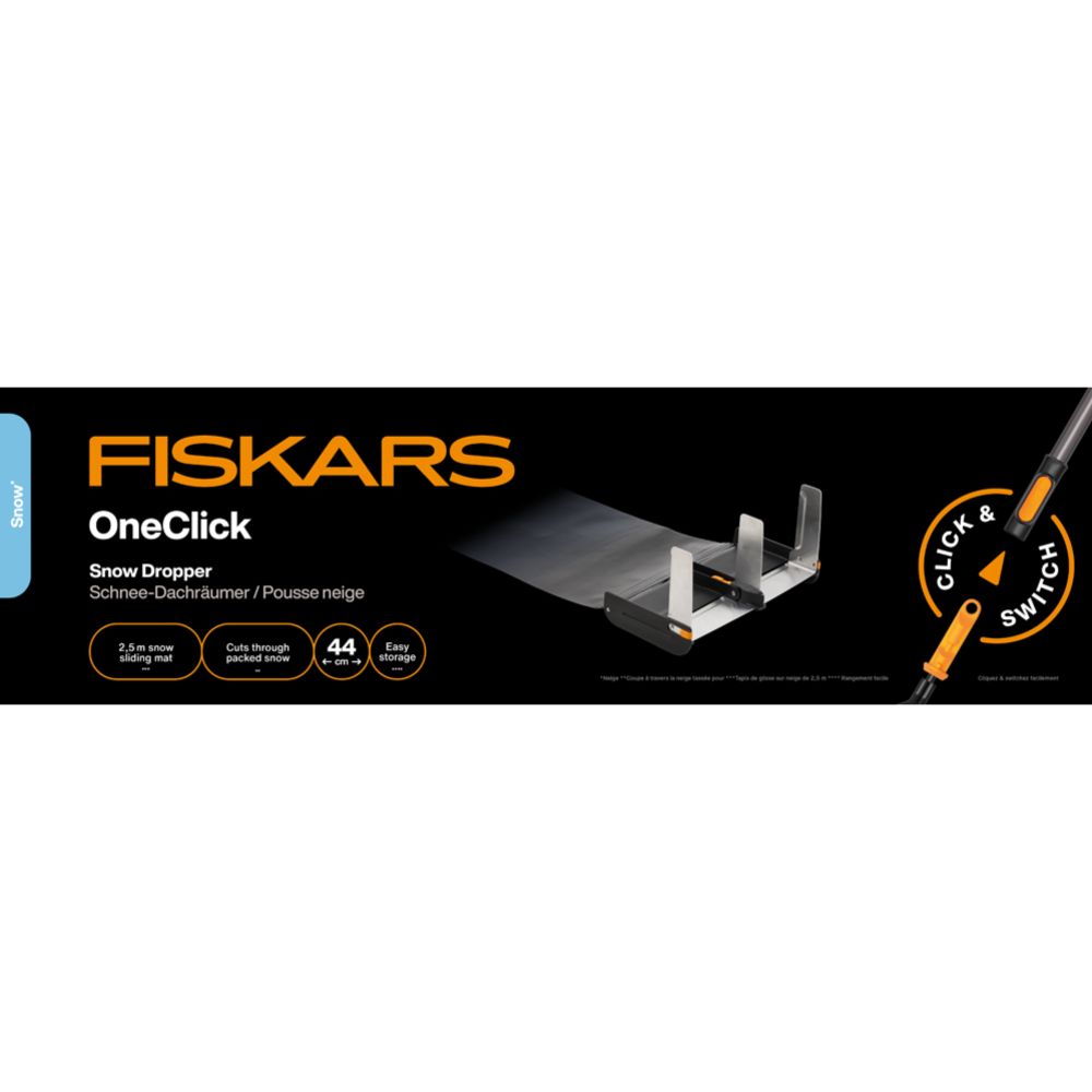 Fiskars OneClick lumenpudotin liukualustalla