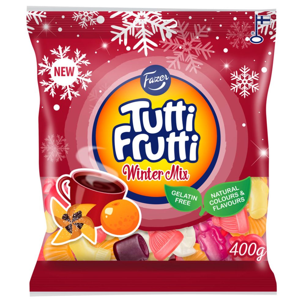 Fazer Tutti Frutti Winter Mix karkkipussi 400g
