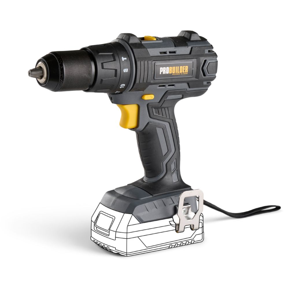 Probuilder batteridriven borrmaskin med slagfunktion 18V utan batteri