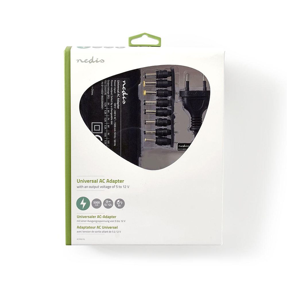 Nedis universal AC-strömadapter 6–16 V DC 5,0–5,2 A