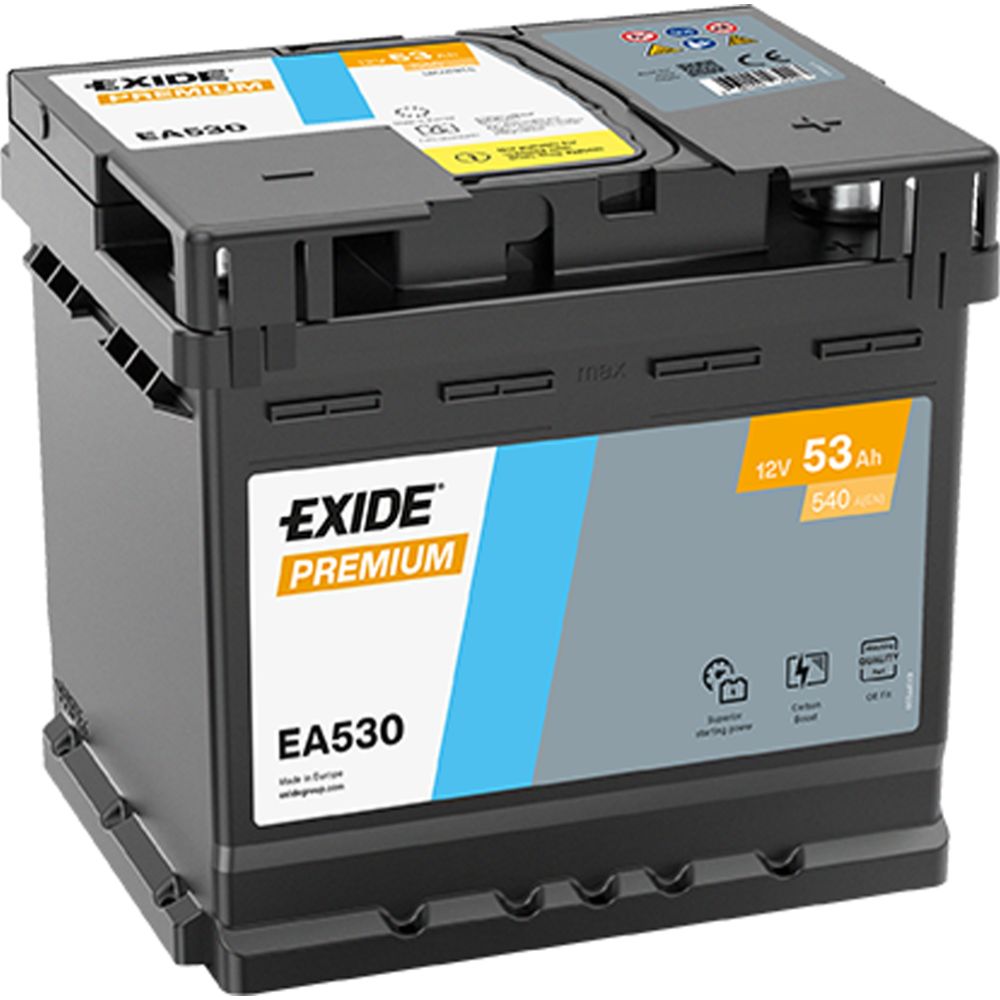 Exide EA530 53 Ah / 540 A akku P207 x L175 x K190 -+