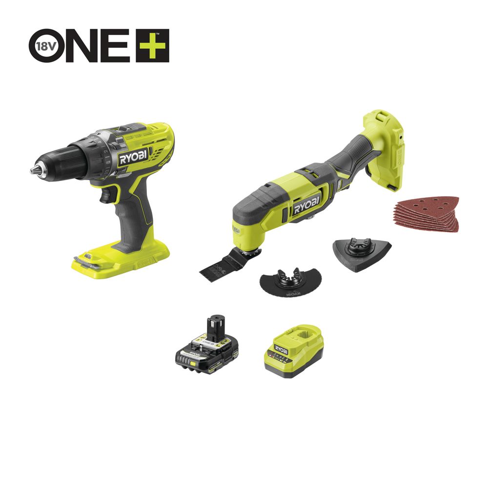 Ryobi ONE+ HP juhtmeta tööriistakomplekt R18CK2G-1C20G 2.0 Ah