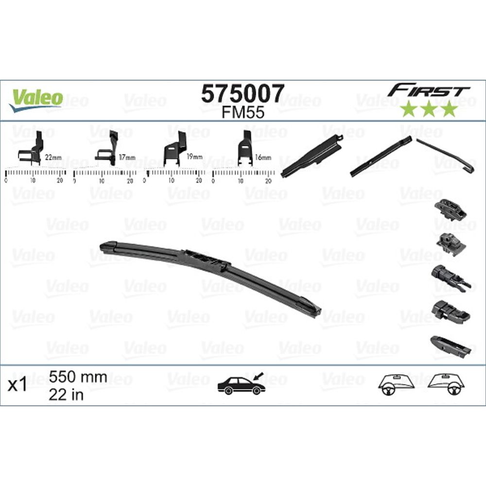 Valeo First MultiConnection FM55 pyyhkijänsulka 55 cm