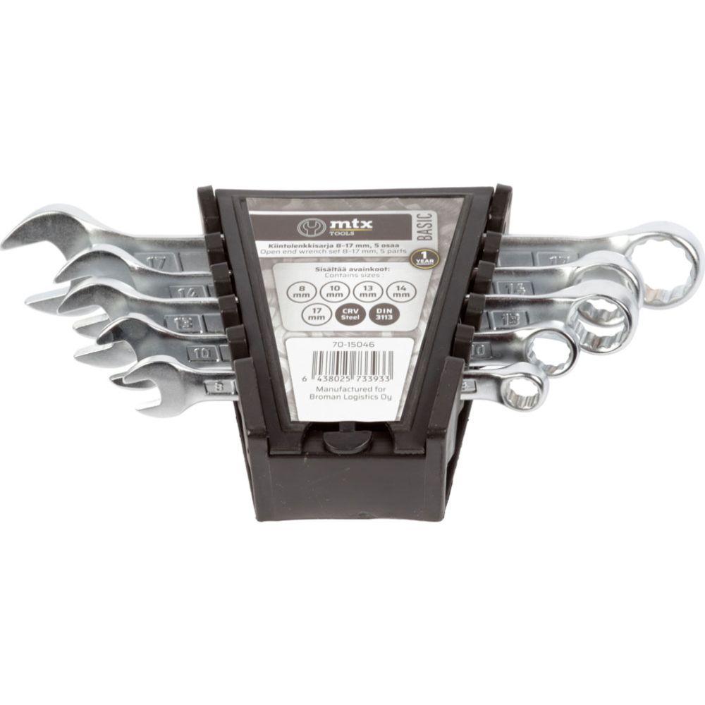 MTX Tools Basic 5-osaline lehtsilmusvõtmete komplekt, 8—17 mm