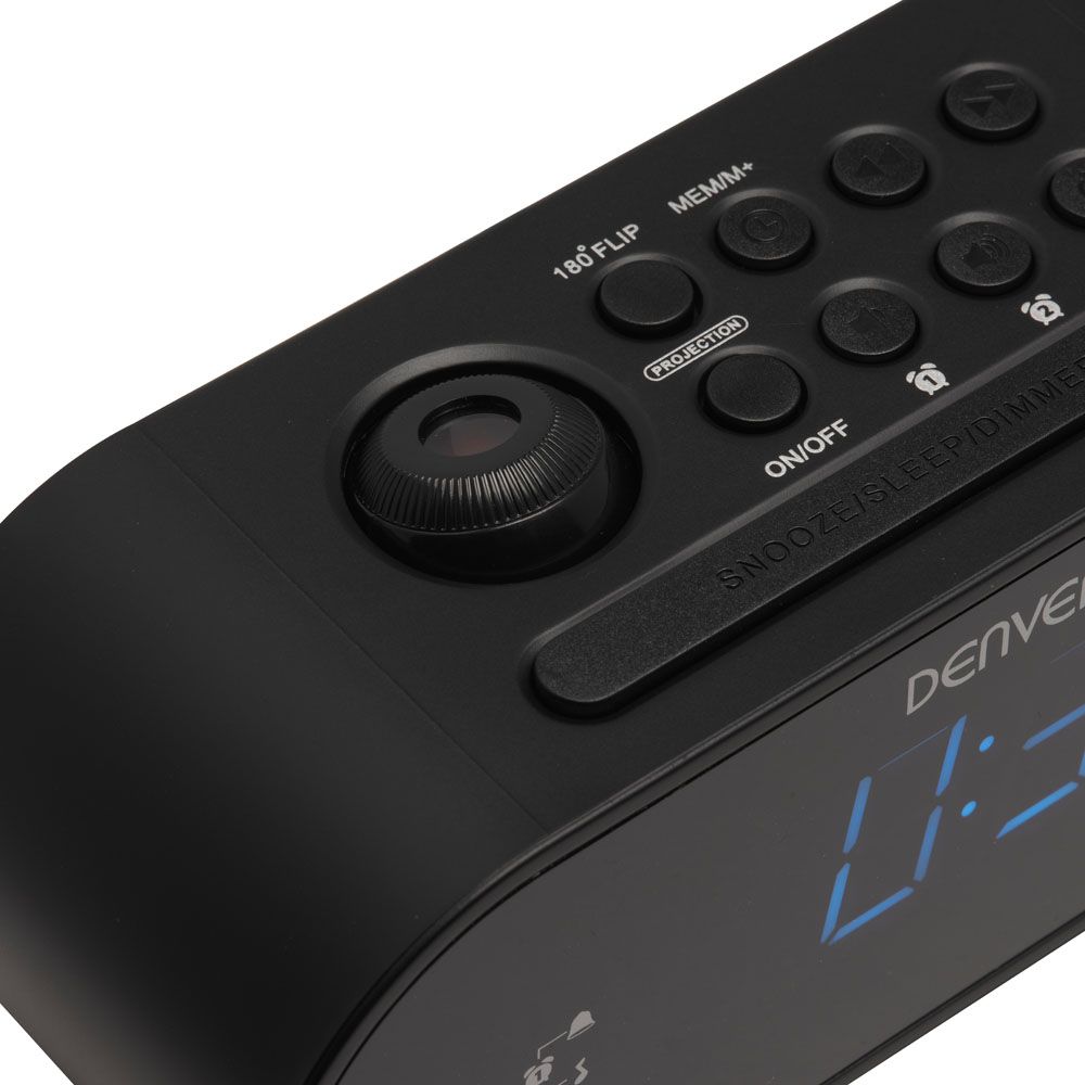 Denver CRP-717 klockradio med projektor, svart