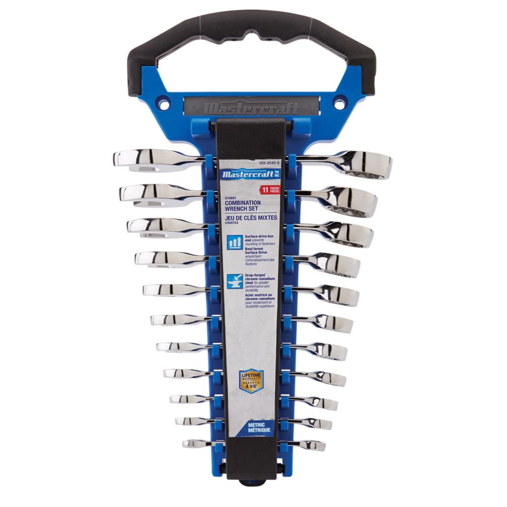 Mastercraft U-ringnyckelsatser korta 7–22 mm, 11 delar