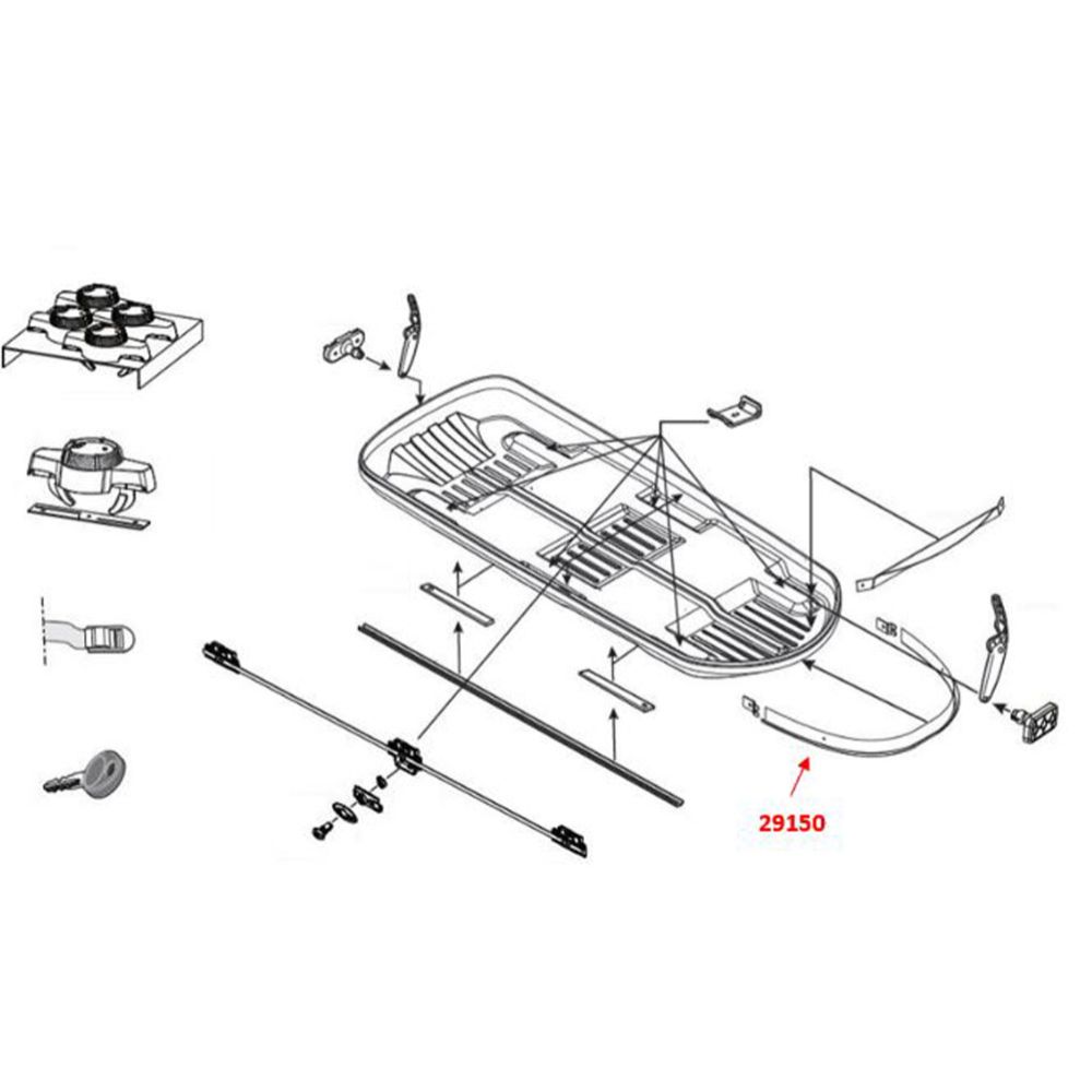 Hapro 29150 Nordic spoiler 1000 mm järelpaigalduskomplekt (sh needid ja kinnitused)