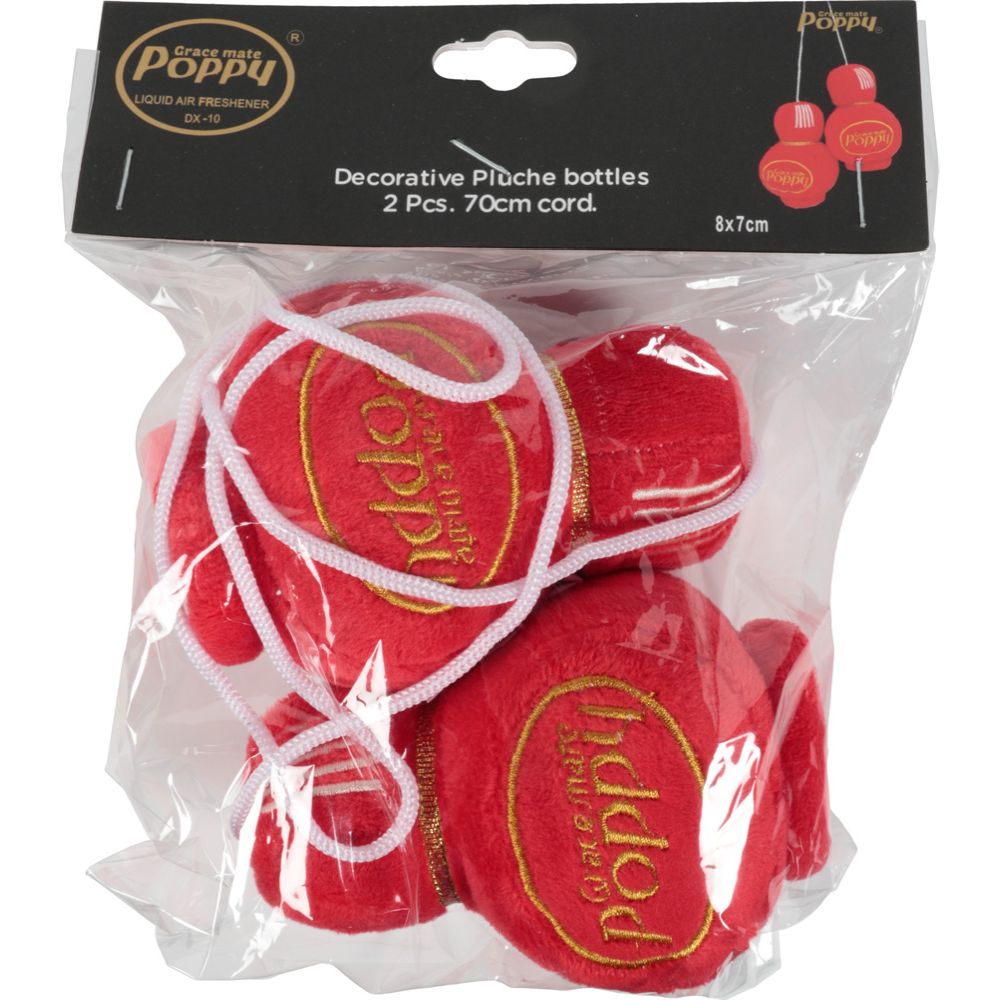 Grace Mate Poppy Pluche Bottle karvanopat 7 cm punainen