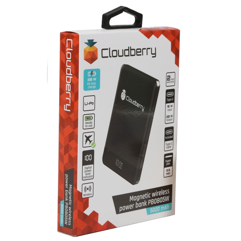 Cloudberry Magnetiline Juhtmevaba Akupank 5000 mAh