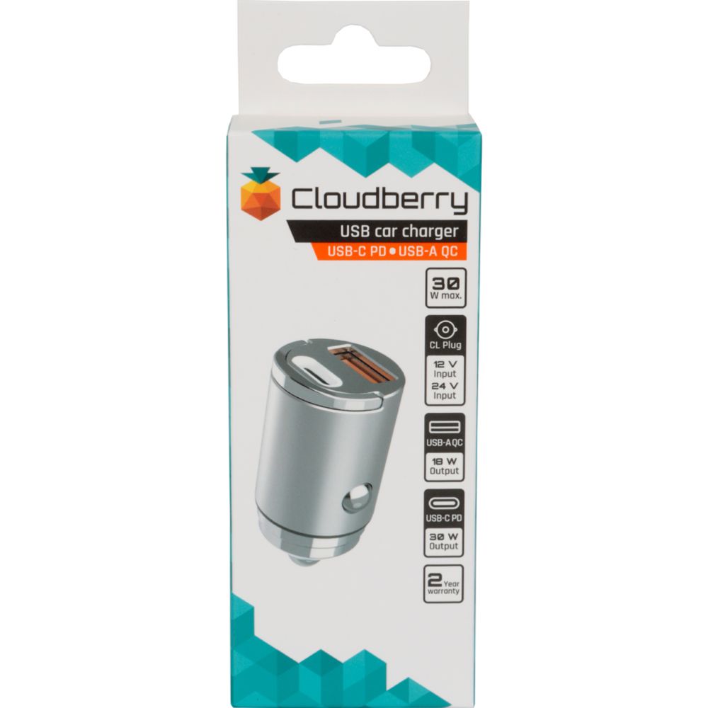 Cloudberry 6,0 A Mini billaddare PD USB-C + USB-A 30 W