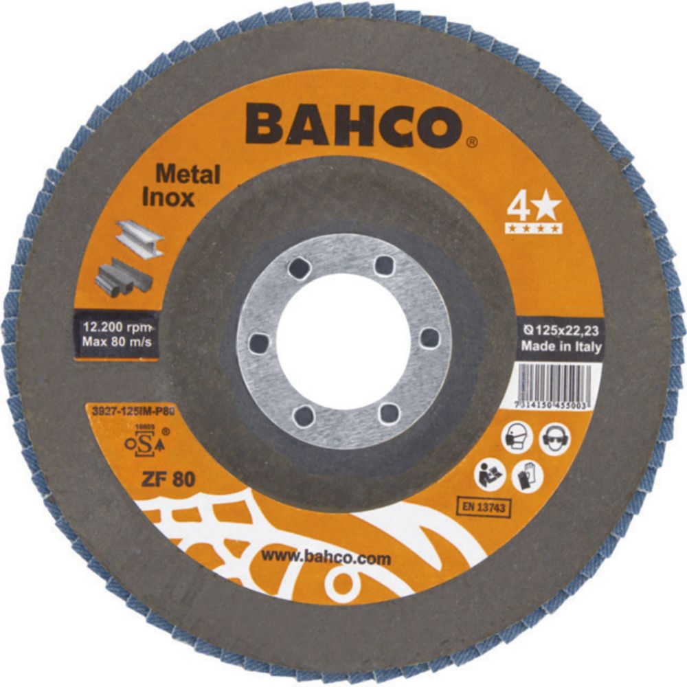 Bahco 3927-125IM-P80 lamellslipskiva rak 125 mm P80