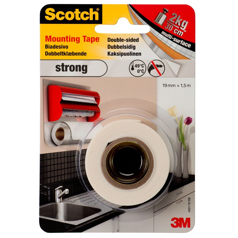 Scotch valge paigaldusteip, 19 mm x 1,5 m