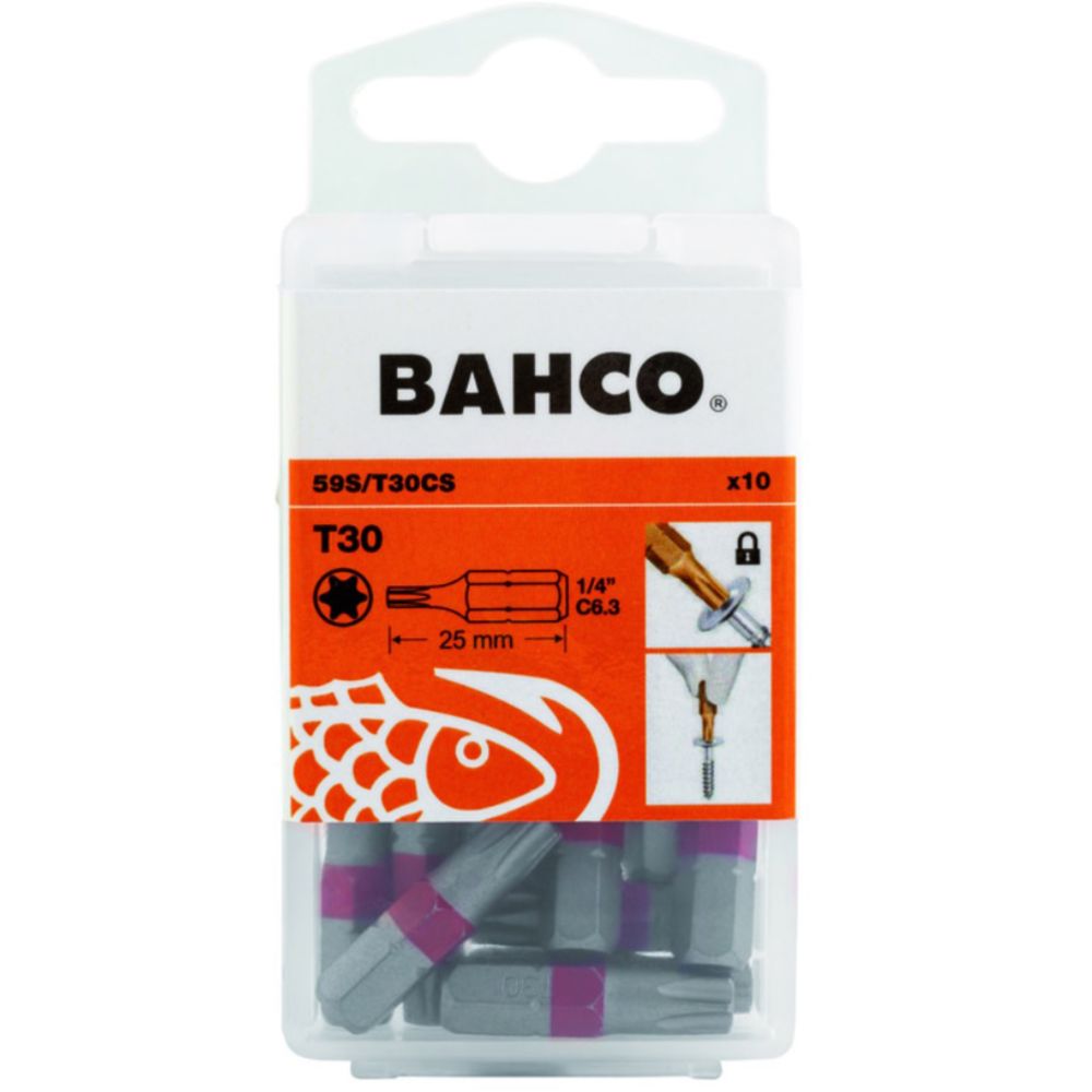 Bahco 59S/T30CS Sticky Torx ruuvauskärki T30C 10 kpl