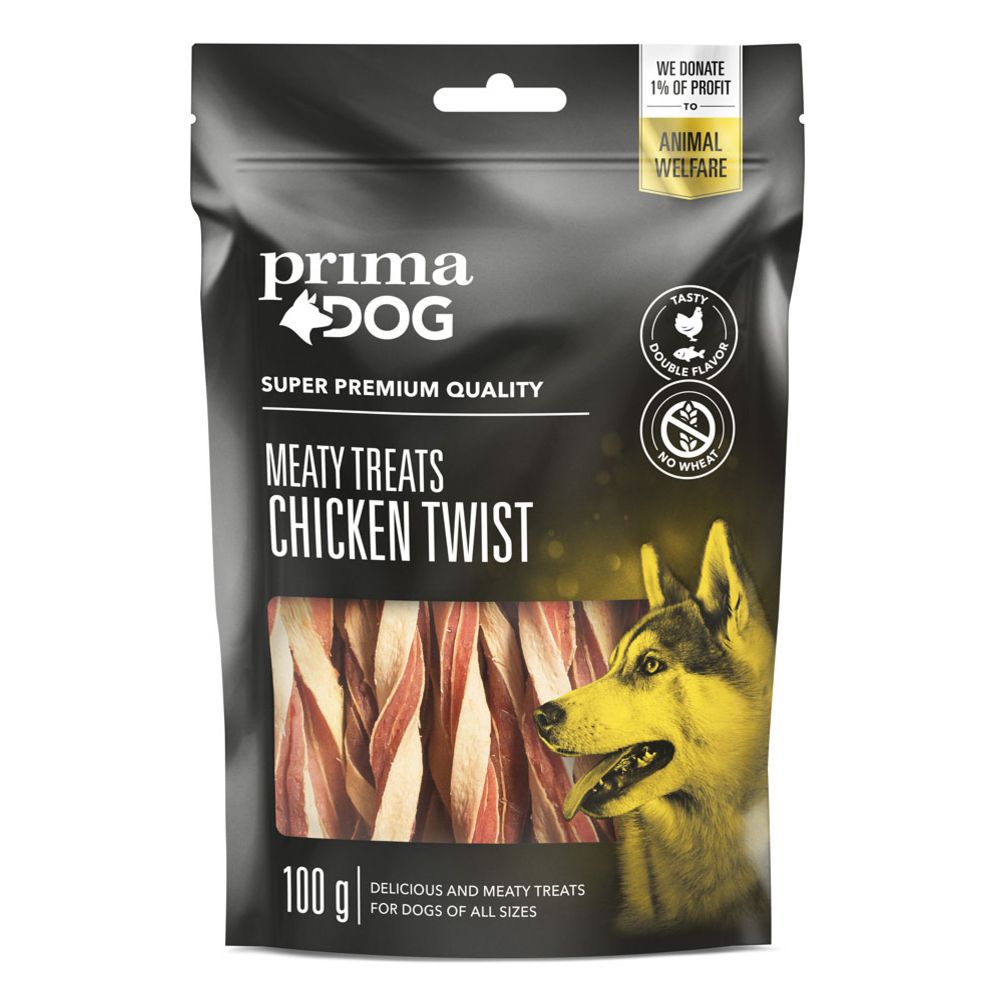 PrimaDog Meaty Treats kycklingtwist 100 g