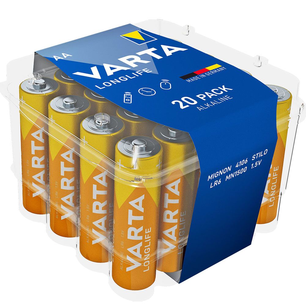 VARTA Longlife AA paristo rasia 20 kpl