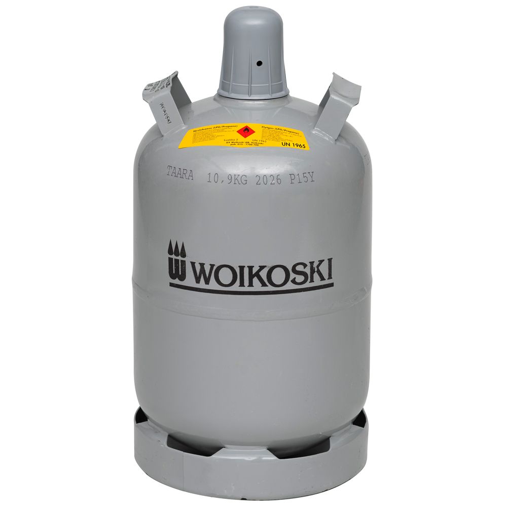 Woikoski nestekaasu 11 kg TÄYTTÖ (teräspullo, kierreventtiili)