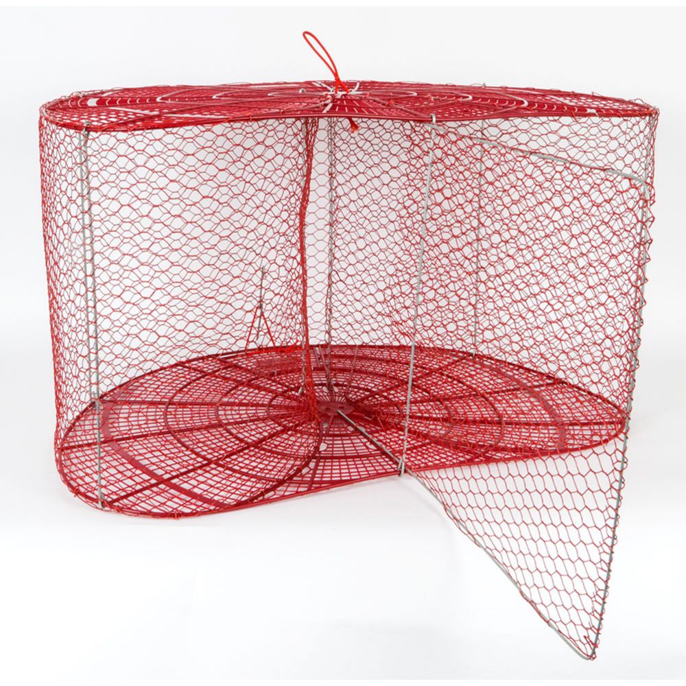 Fishnet mjärde med en ingång, vinylbelagd röd