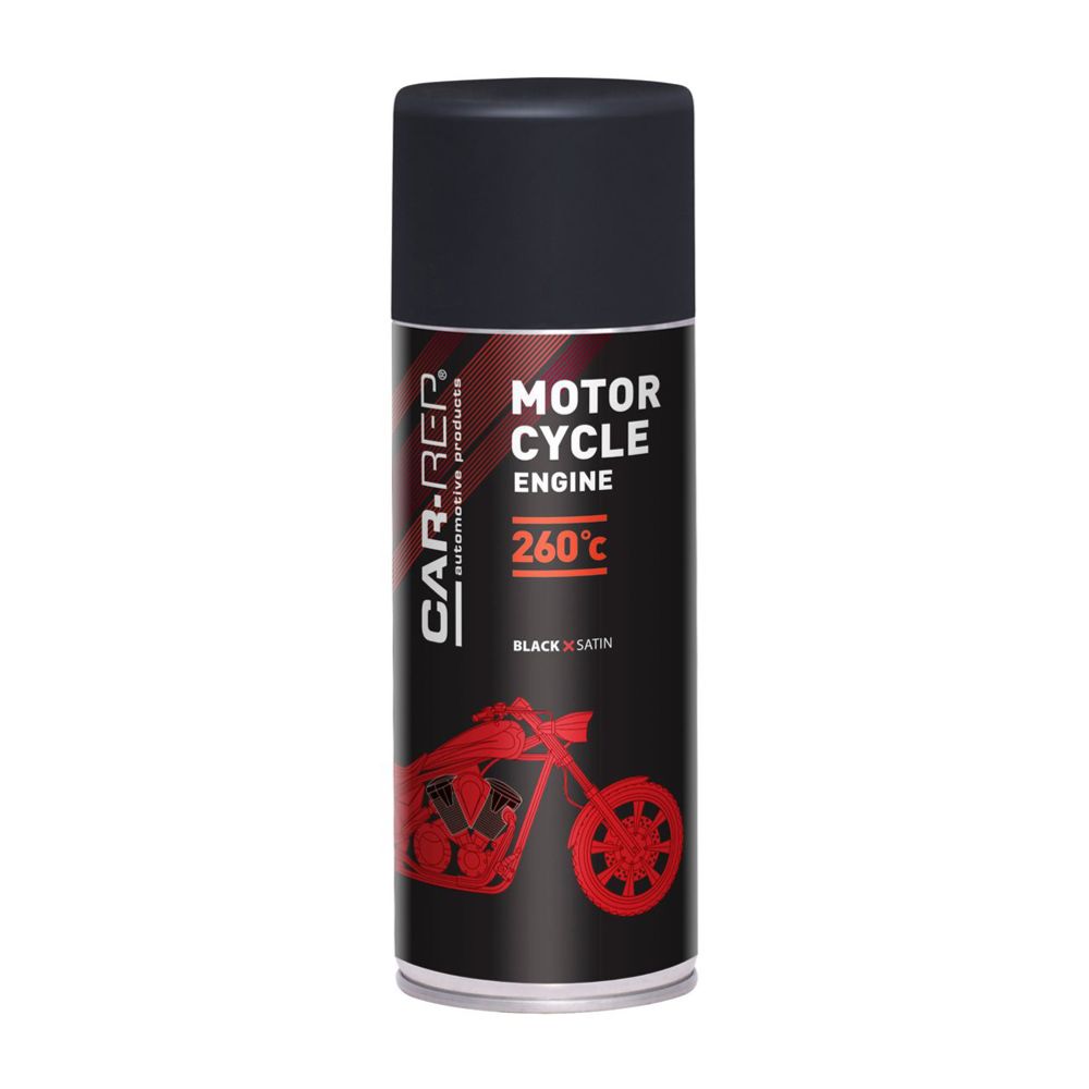 Car-Rep Motorcycle sprayfärg satinsvart värmebeständighet 260 °C 400 ml