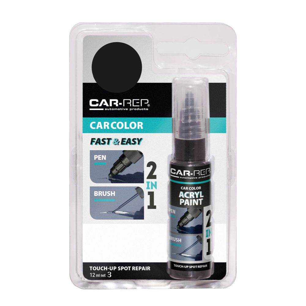 CAR-REP Touch-up reparationspenna 12 ml 128055 Black Matt