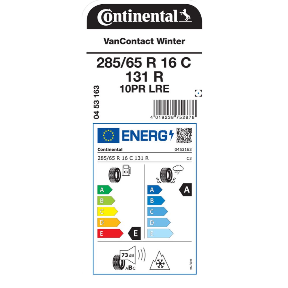 Continental VanContact Winter 10PR 285/65 R16C 131R kitkarengas