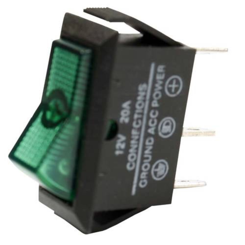 Vaggströmställare med lampa grön