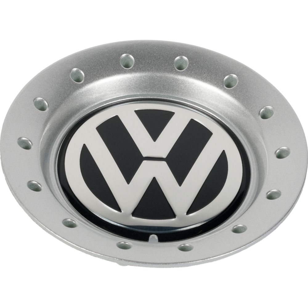 Vanteen keskiömerkki VW musta/kromi/hopea kauluksella alkuperäinen