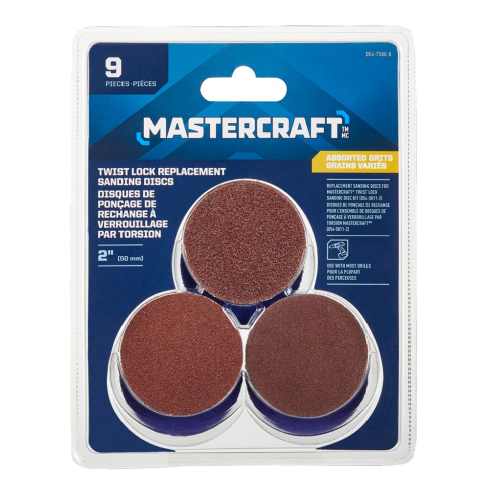 Mastercraft Twist Lock lihvketaste komplekt, 9 tk