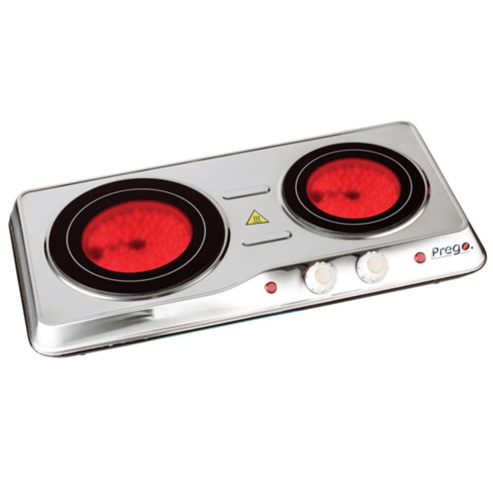 Keramisk kokplatta med 2 plattor 1200 W + 800 W