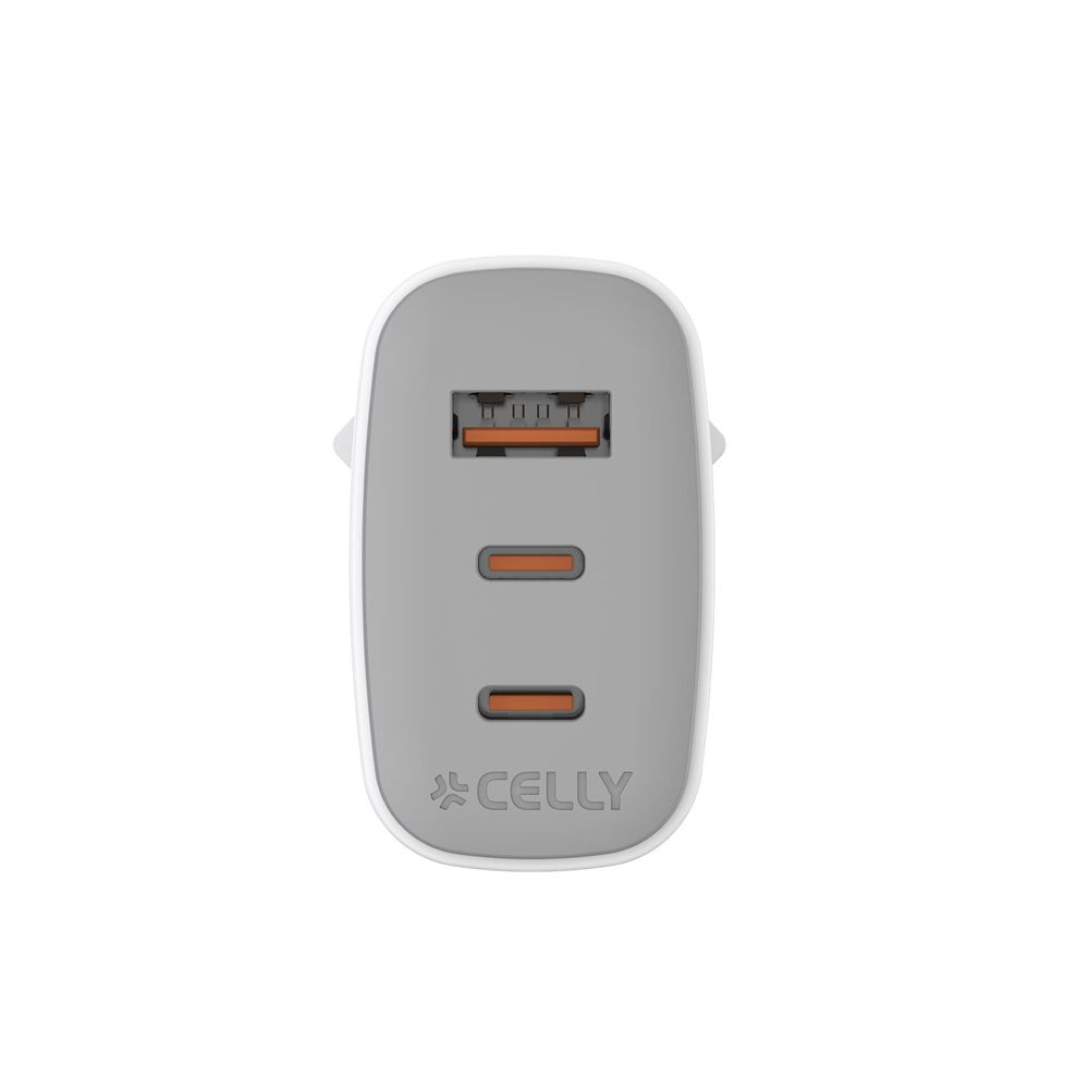 Celly võrgulaadija, 2 x USB-C + USB-A, 65 W