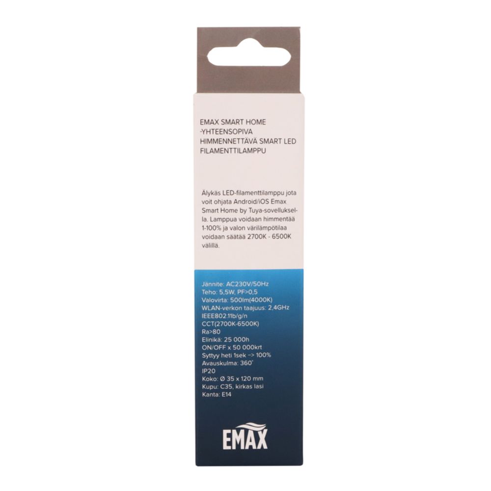 Emax Smart Home LED-filamenttilamppu C35 E14 500lm