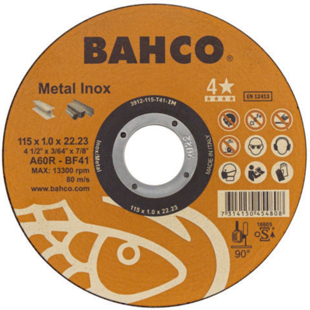 Bahco 3912-115-T41-IM lõikeketas 115 x 1,0 mm teras/RT