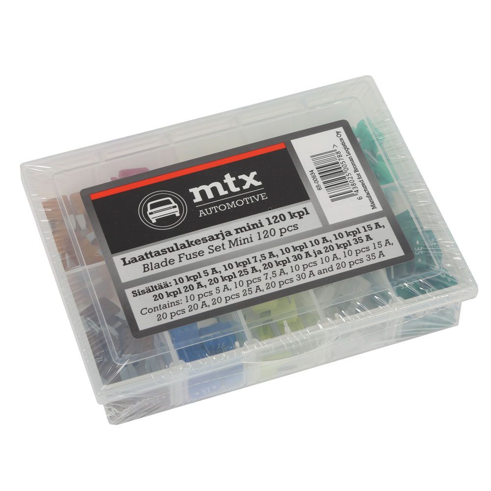 MTX Automotive uppsättning av olika säkringar mini 120 st.