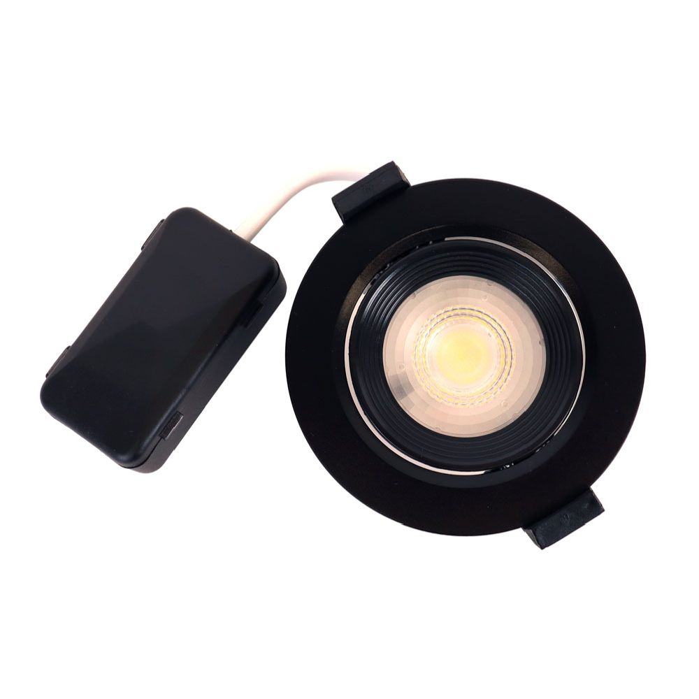 Led Energie downlight 6,5 W 500 lm 3000 K rund ø 90 mm svart