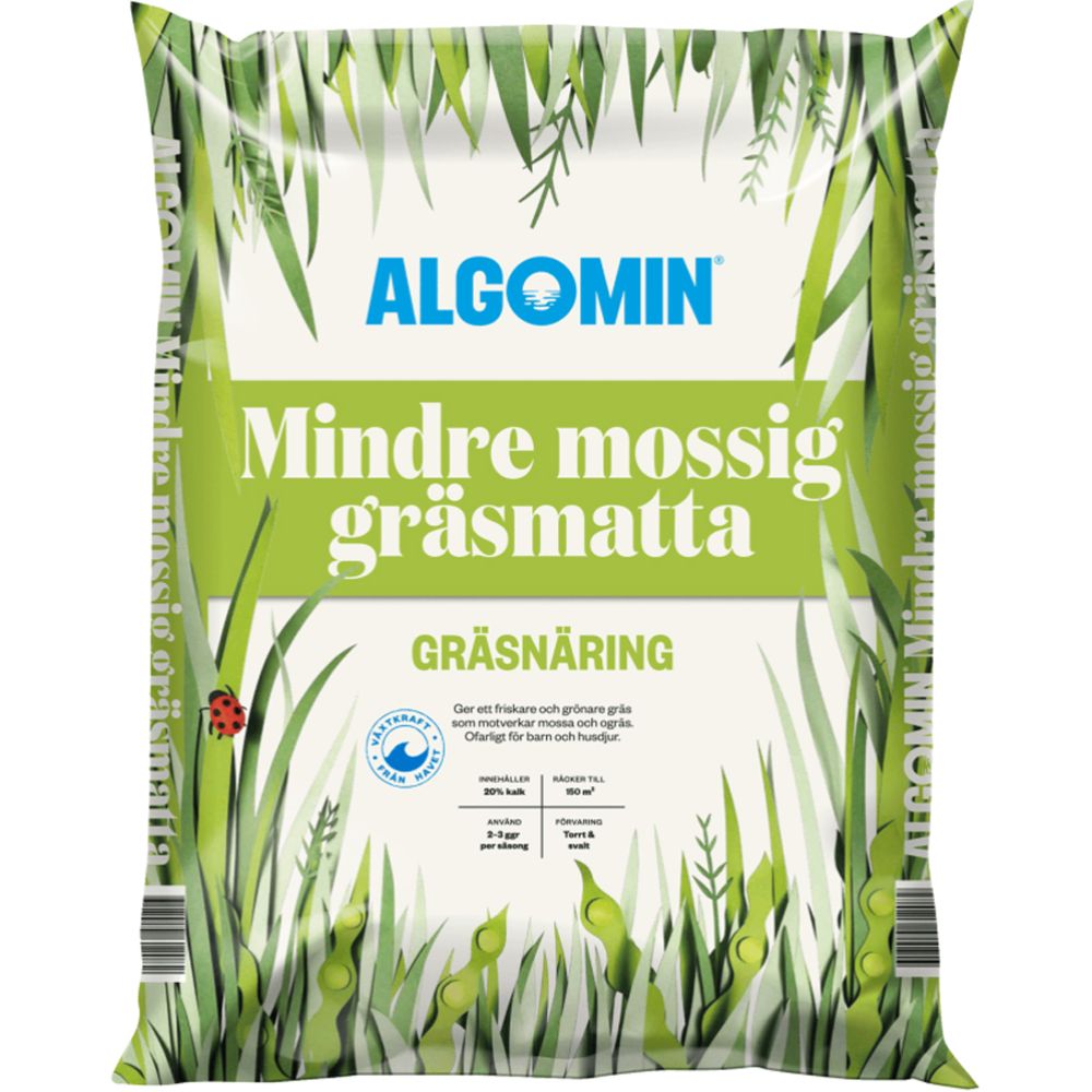 Algomin Mindre mossig gräsmatta gräsnäring 6,5 kg