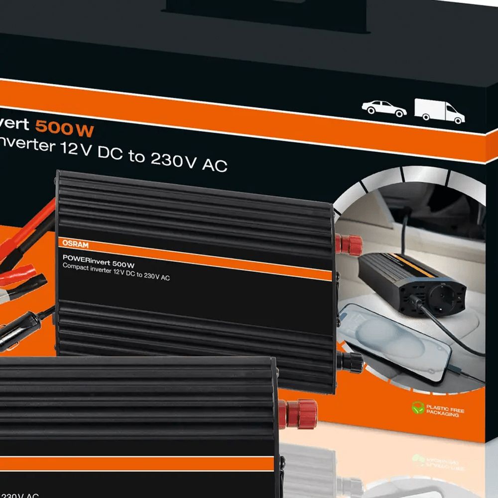 Osram POWERinvert 500 W invertteri 12 V DC - 230 V AC