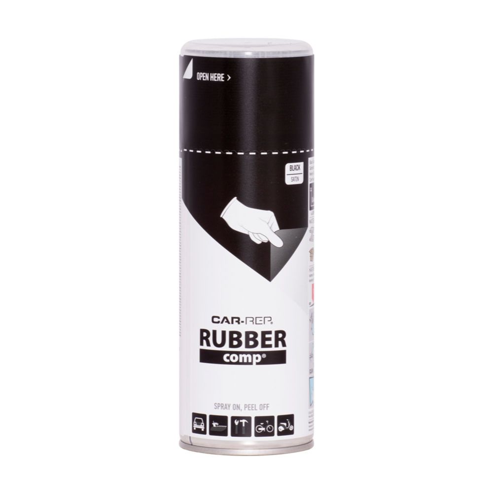 RUBBERcomp gummifärg svart halvblank 400 ml