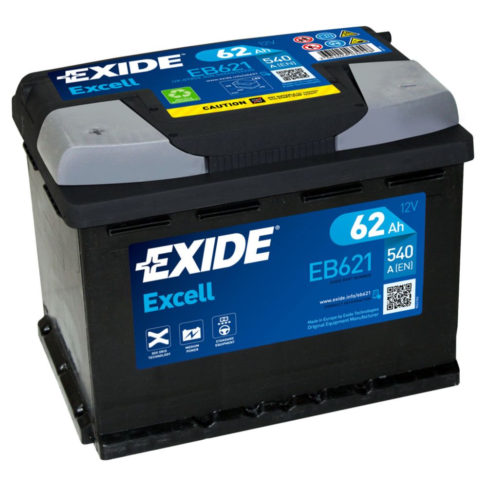 Exide EB621 62 Ah / 540 A akku P242 x L175 x K190 +-