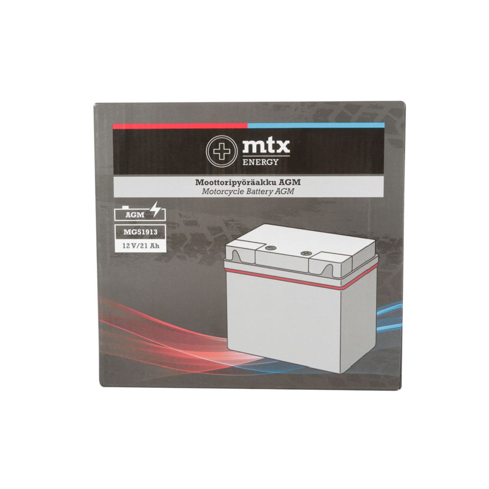 MTX Energy mootorratta AGM-aku, 12 V, 21 Ah, "MG51913" (P 183 x L 79 x K 171 mm)