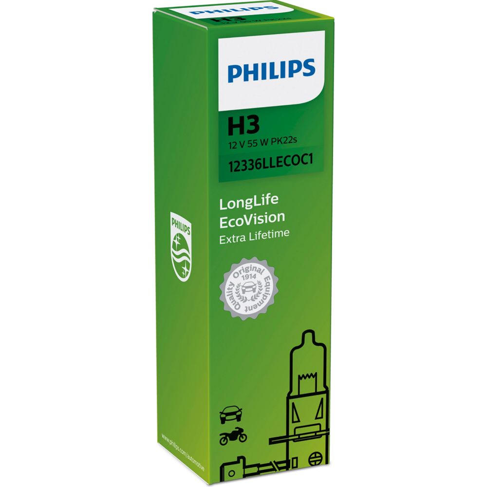 Philips LongLife EcoVision H3-pirn, 12 V, 55 W