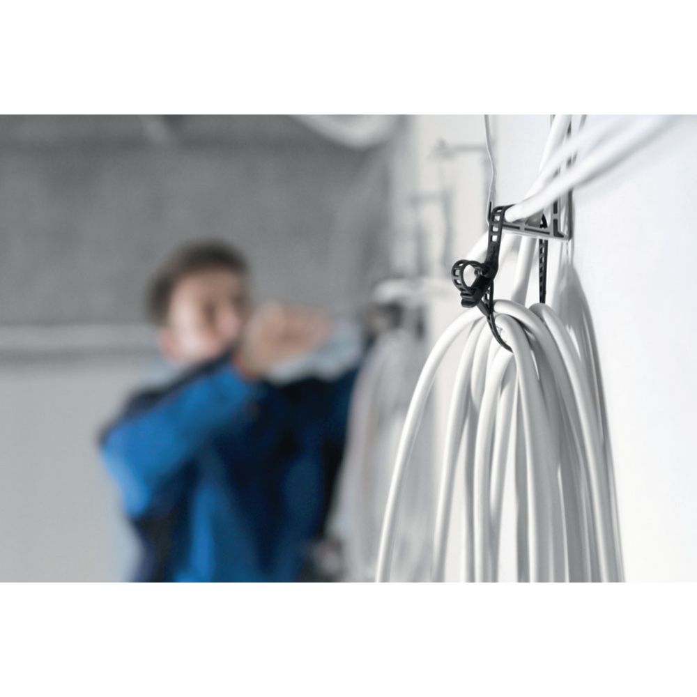 HellermannTyton Softfix XS avatav plastvits 180 x 7,0 must 16 tk