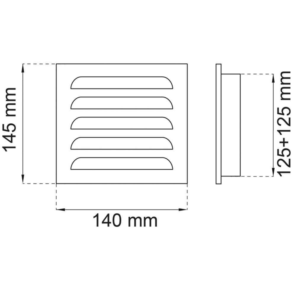 Habo ventilgaller 33 125 x 125 mm galv