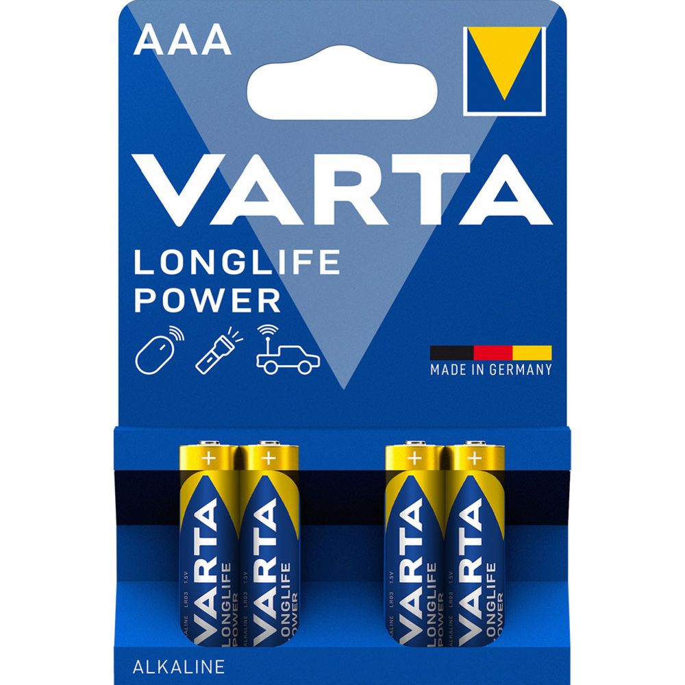 VARTA Longlife Power AAA-batteri, 4 st.
