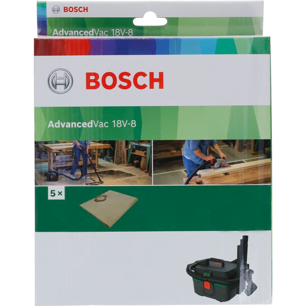Bosch AdvancedVac 18V-8 suodatinpussi paperi 5 kpl