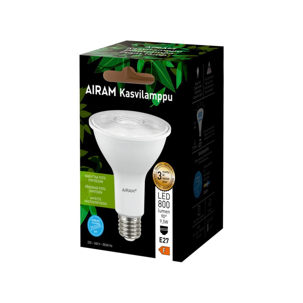 Airam LED-växtlampa E27 9,5 W 3500 K 800 lm