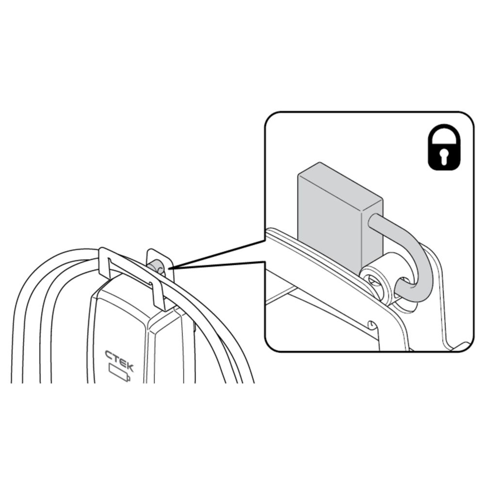CTEK Njord Go Wall Mount låsbart väggfäste