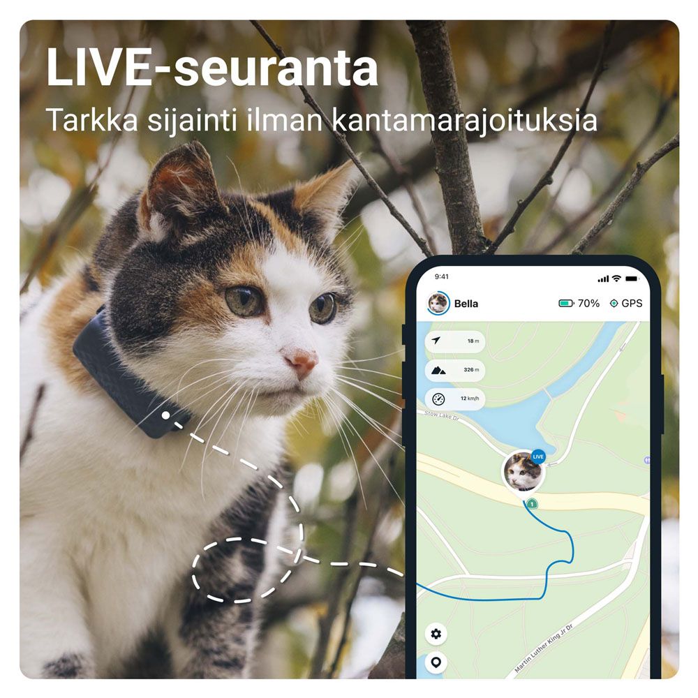 Tractive GPS Cat Mini LTE kissan GPS paikannin