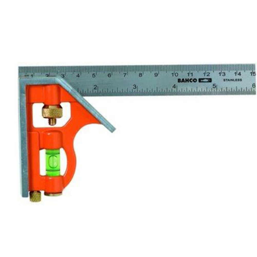 Bahco CS150 yhdistelmäsuorakulma vesivaa'alla 150 mm
