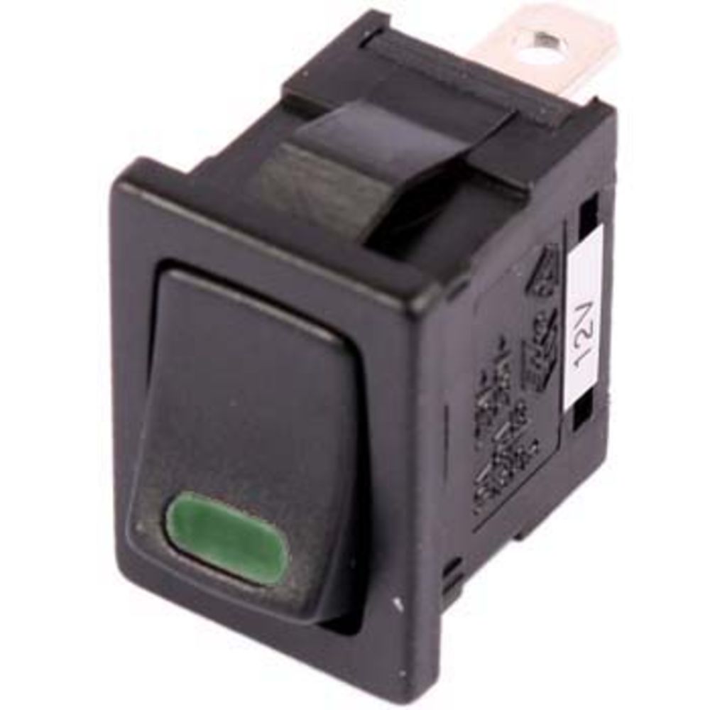 Minivaggströmställare 13x19 mm grön