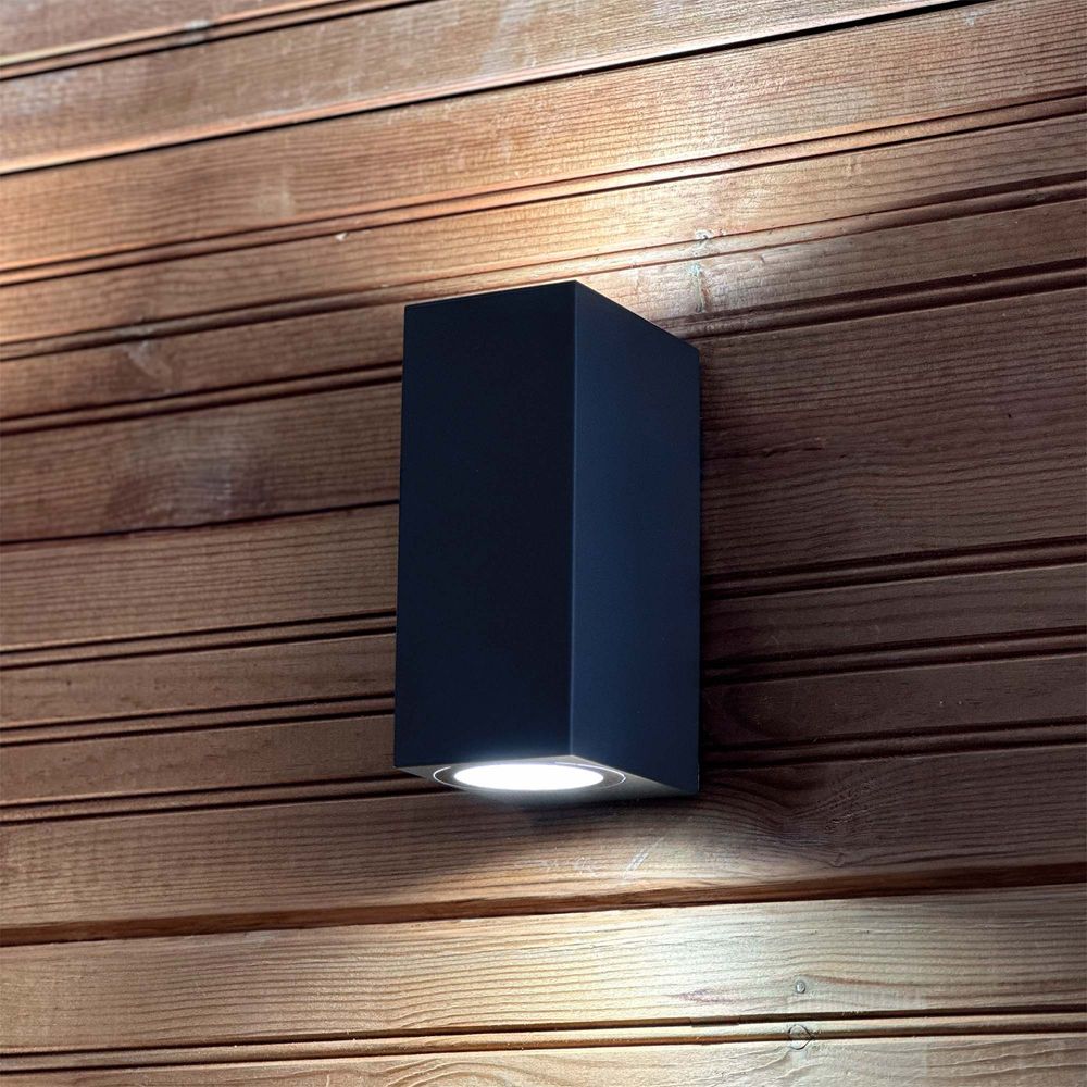 Led Energie vägglampa 2xGU10 IP44 mörkgrå